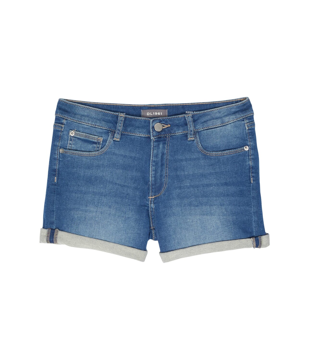 

Шорты DL1961 Kids, Piper Knit Cuffed Shorts in Blue Bayou