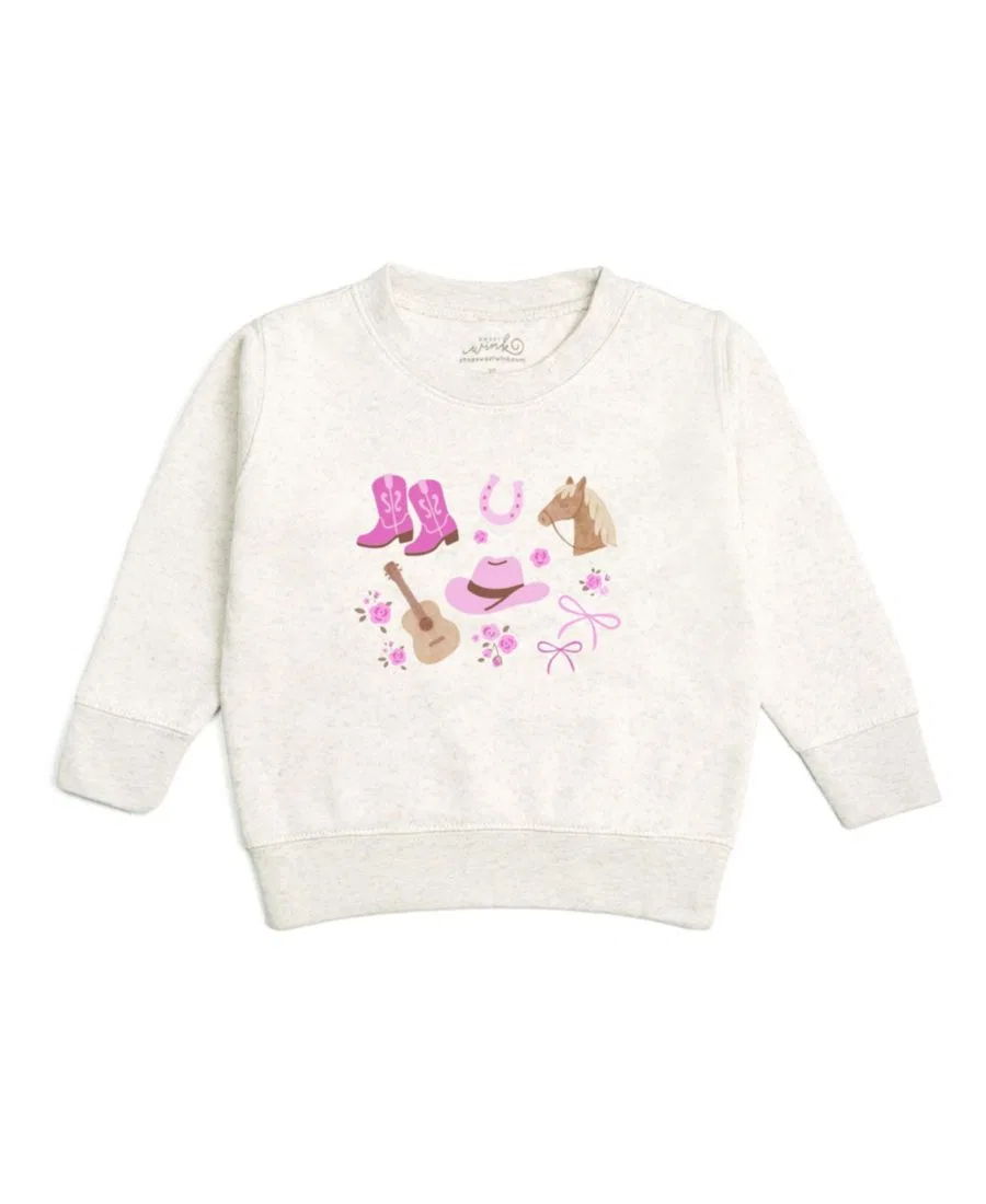 Свитшот с принтом Western Girlie Sweet Wink, Natural Heather
