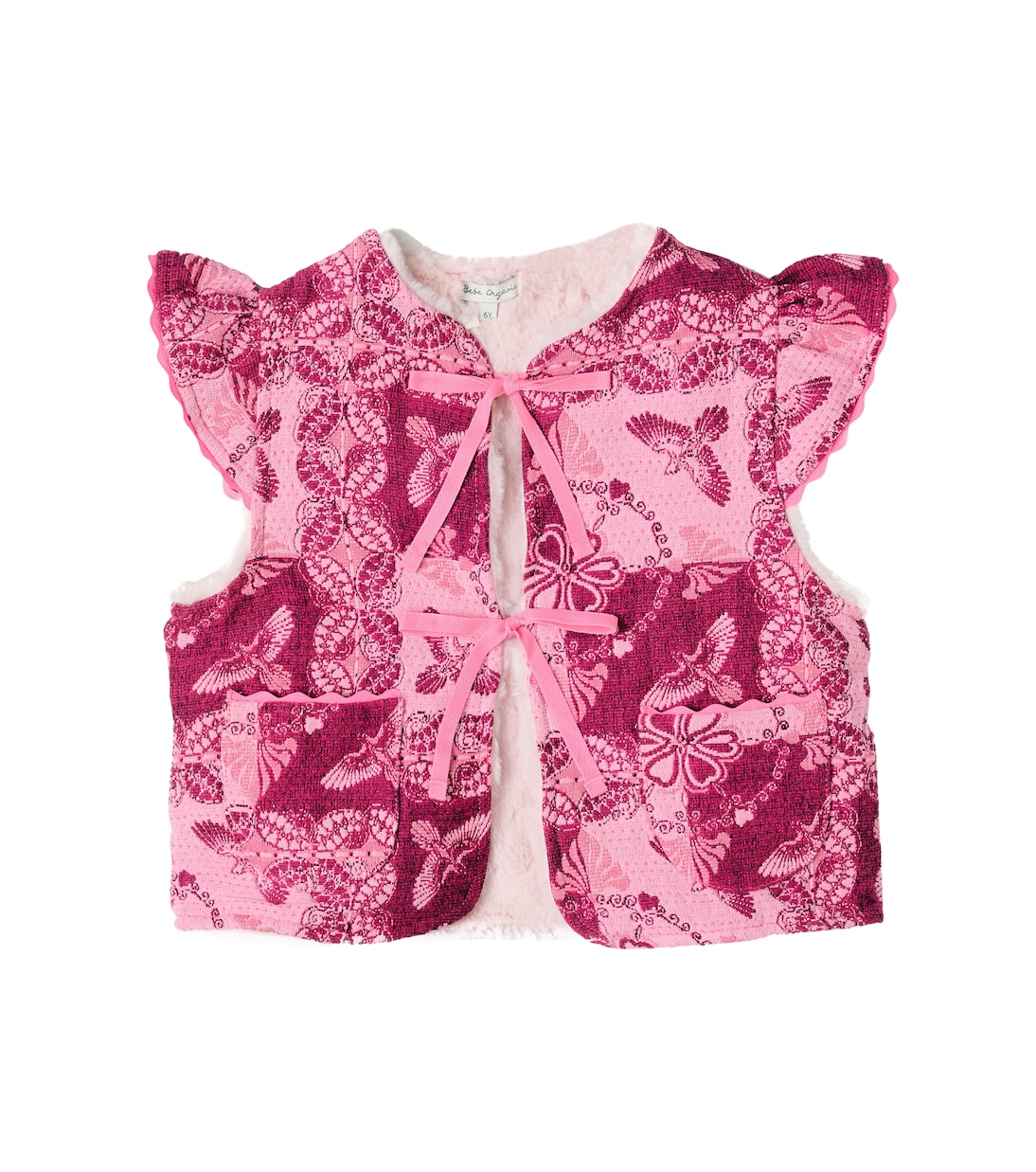 

Жилет Нина из хлопковой смеси, связанный крючком Bebe Organic, Rose Bandana