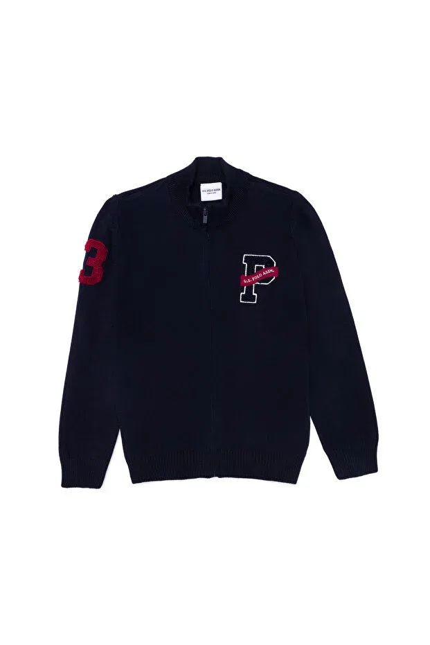 Детский вязаное кардиган на молнии для мальчиков U.S. Polo Assn., Navy Blue