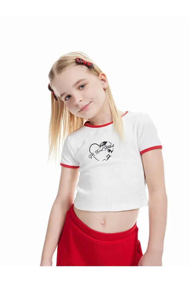 Детские шорты для девочек с эластичным поясом Basics Koton, Red — фото 2