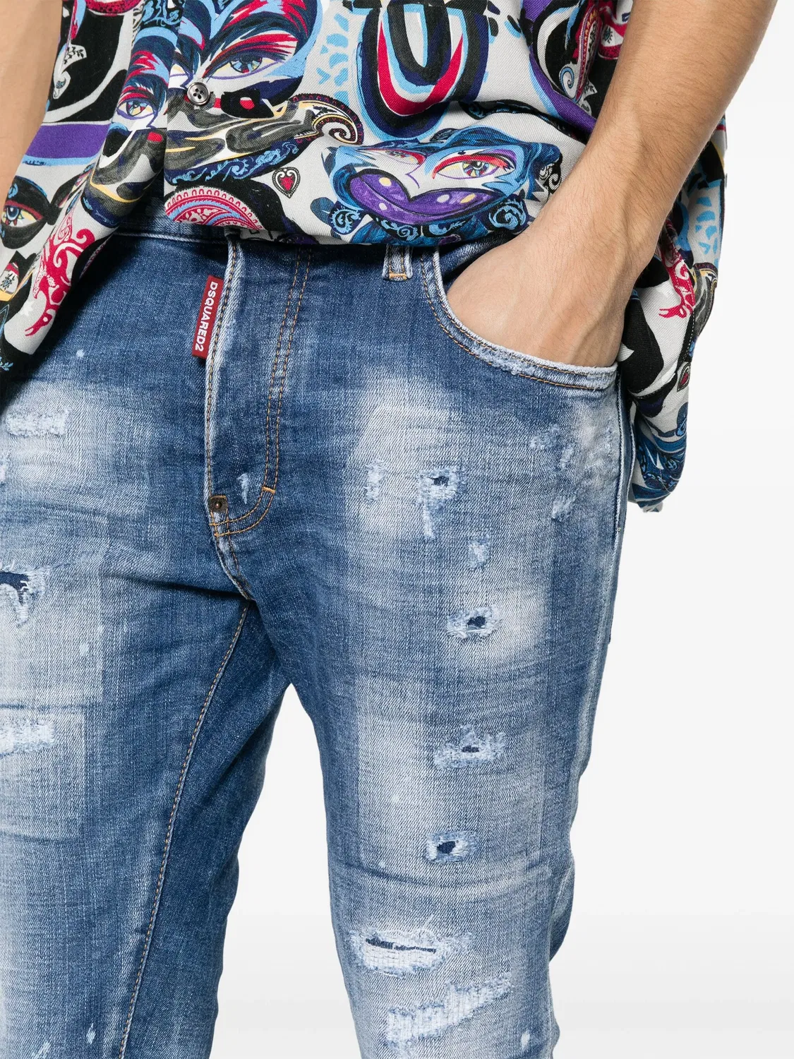 DSQUARED2 Джинсы-скинни Super Twinky синий — фото 4