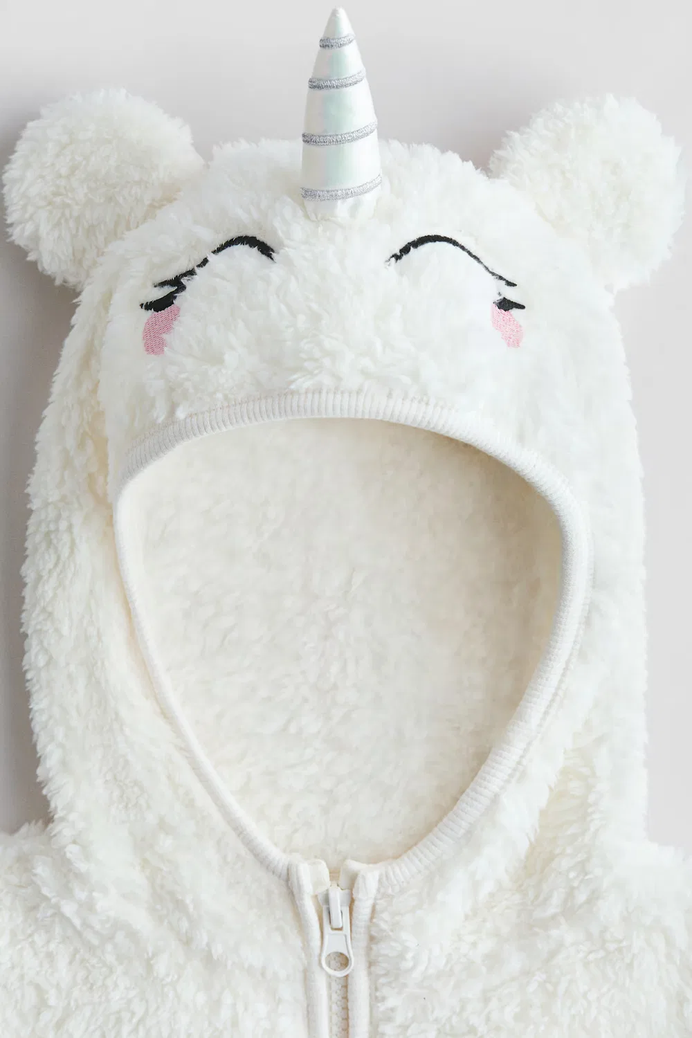 Куртка-Худи из плюшевого флиса H&M, Weiß/Einhorn — фото 2