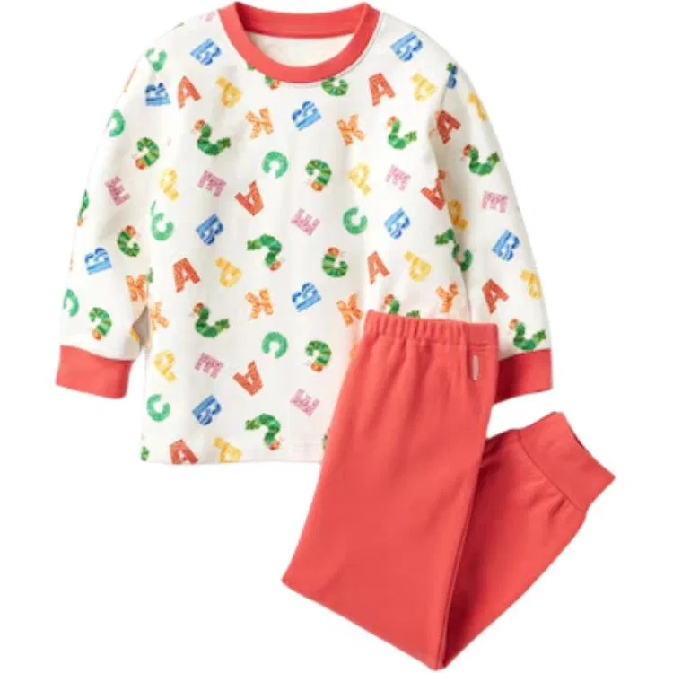 Детский комплект пижамы с принтом All over Print Top+Red Pants UNIQLO