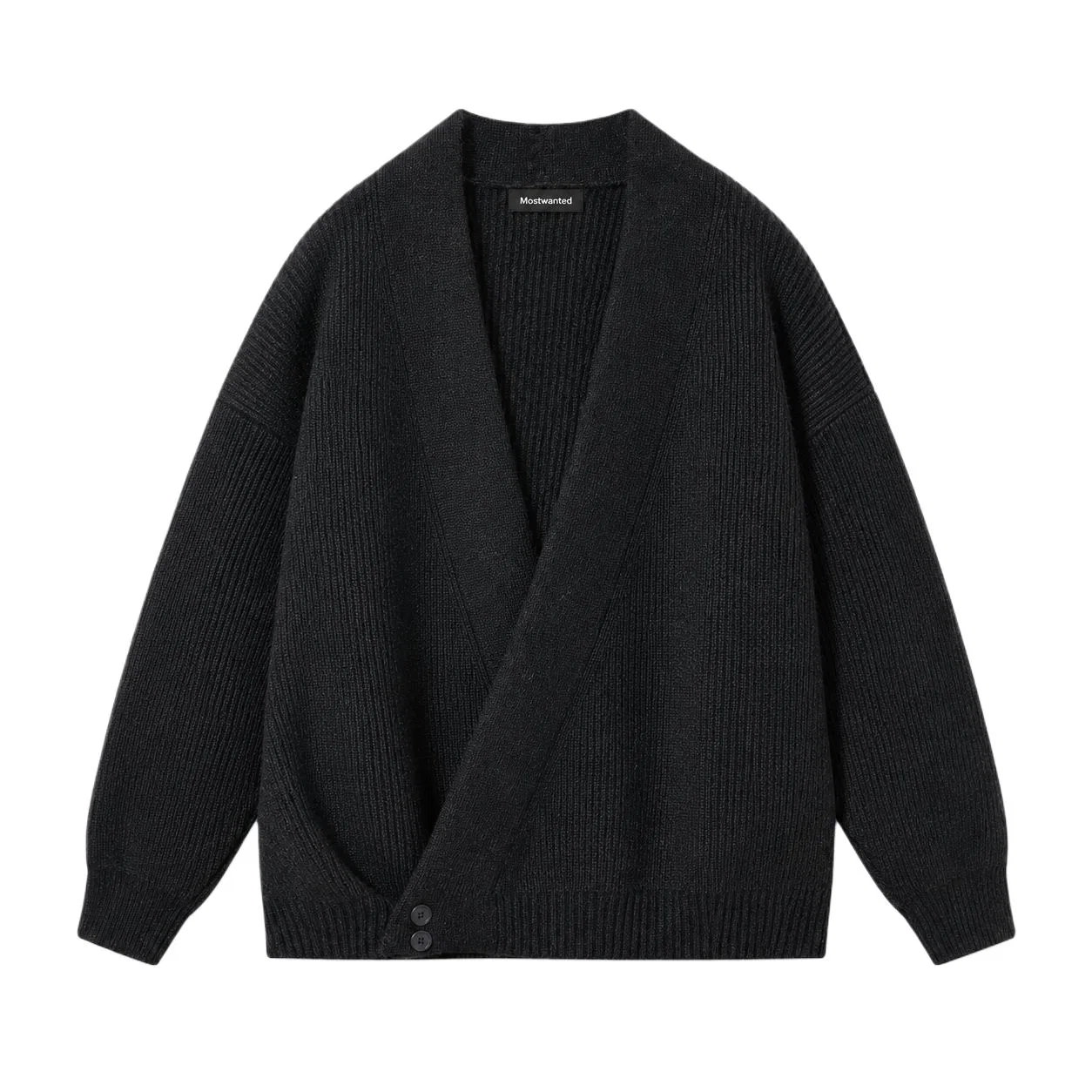 Детский свитер с V-образным вырезом, прямой крой Moderate Straight Fit, MostwantedLab, Black