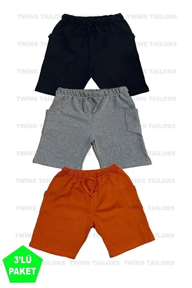 Детские шорты для девочек хлопковые Twins Tailors, Orange-Black-Grey