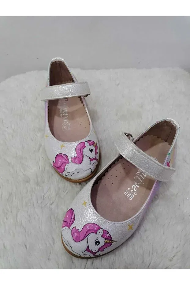 Детские балетки для девочек с ортопедической стелькой Özgür Kids, Mother-Of-Pearl Printed