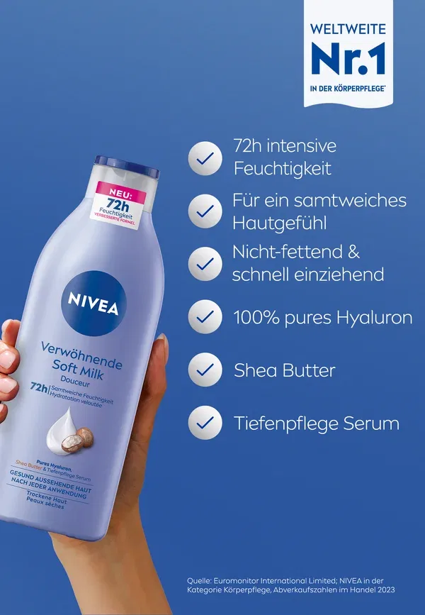 Набор боди-лосьонов 3x400 мл с гиалуроновой кислотой Nivea Indulgent Soft Milk — фото 3
