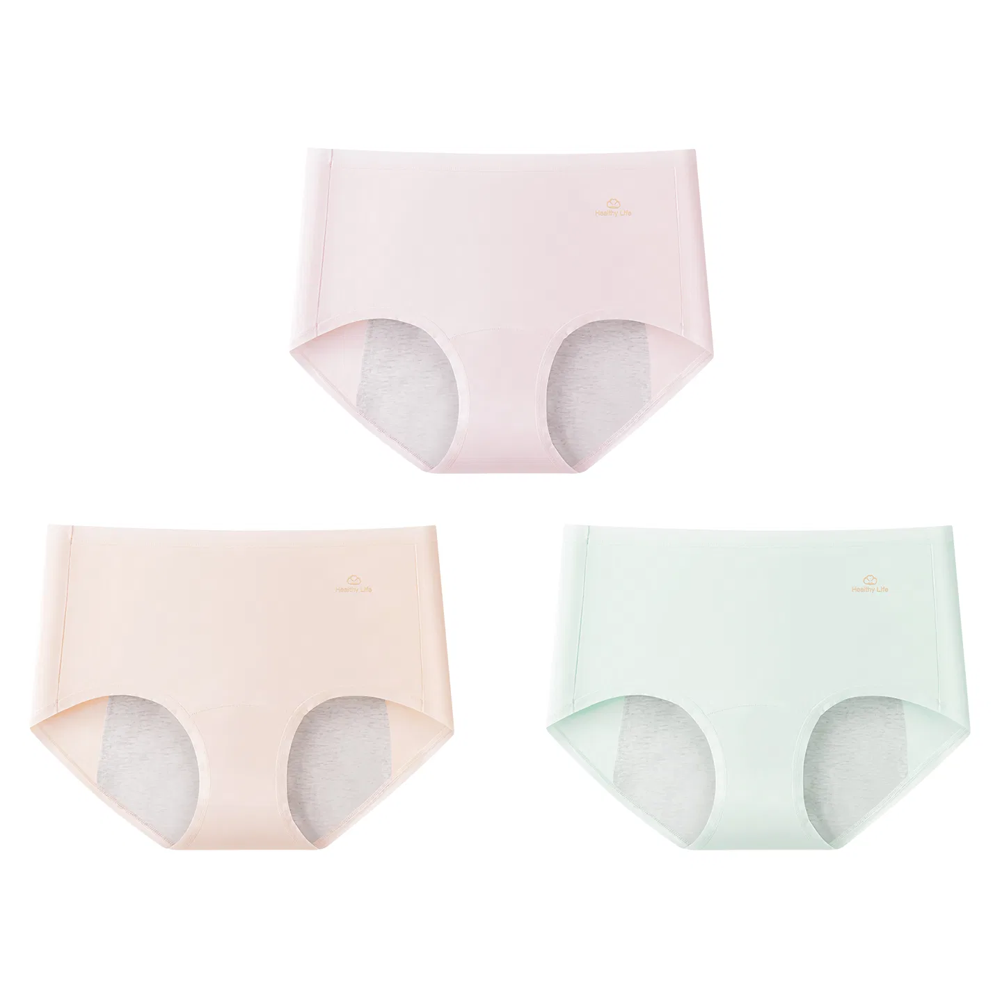 Детские трусы для девочек хлопковые набор 3 штуки Red bean, Цвет Light Pink Light Shrimp Light Bean Green