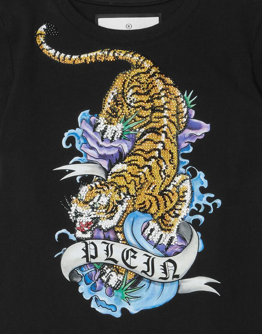 Футболка Philipp Plein с рисунком «Татуировка» черного цвета — фото 3