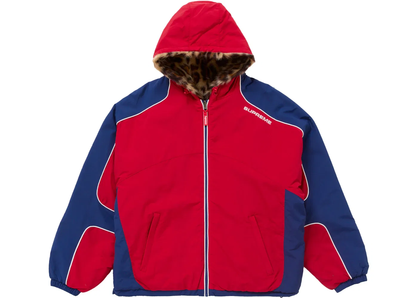 Мужская куртка из искусственного меха с капюшоном reversible Jacket Supreme, Red