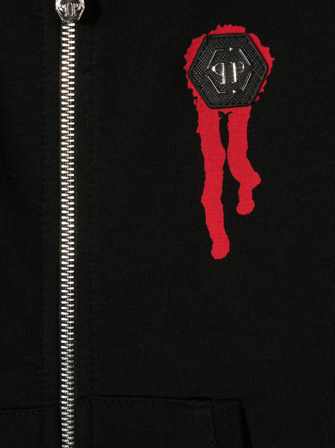 Philipp Plein Черное худи на молнии — фото 3
