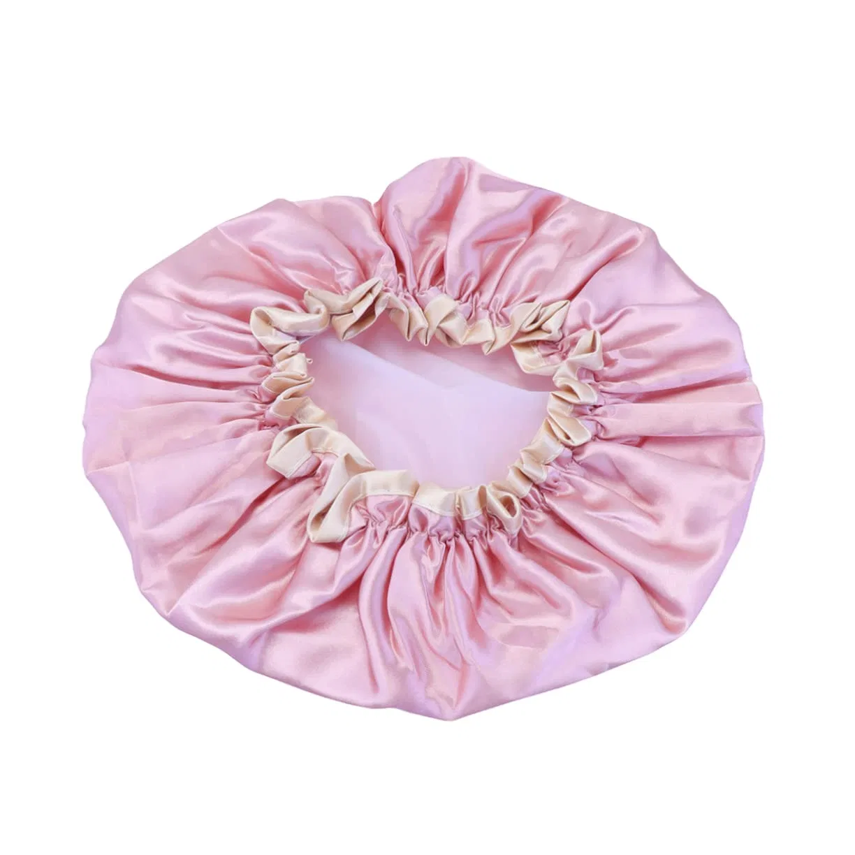 Двухслойная шапочка для душа PE и ткань, LOLIPPYY, 1 шт, 25x25x10 см, Pink