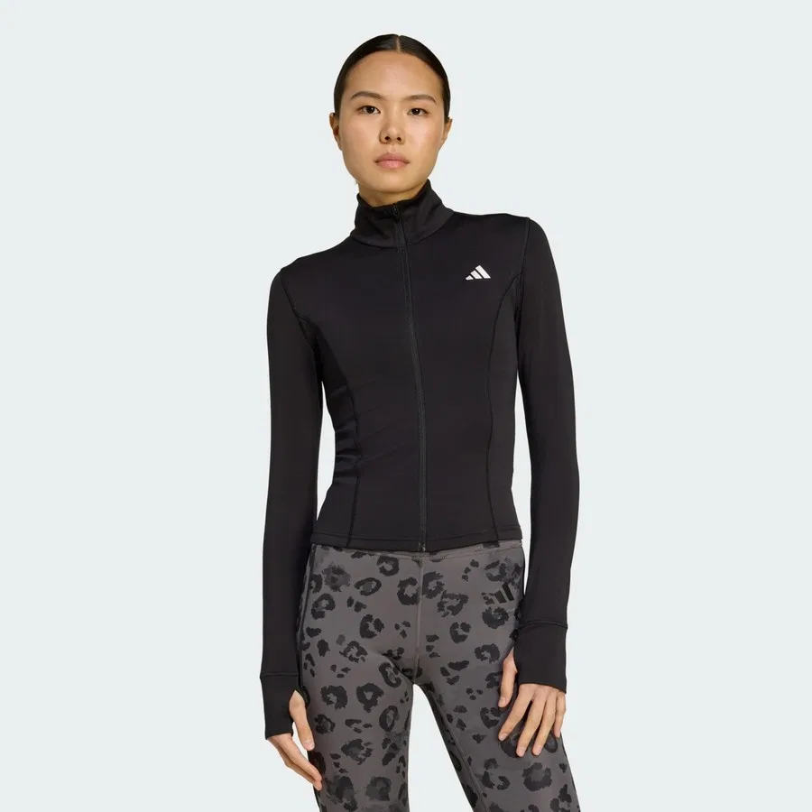 Женская куртка с длинным рукавом Optime Essentials Full-Zip Jacket adidas, Черный
