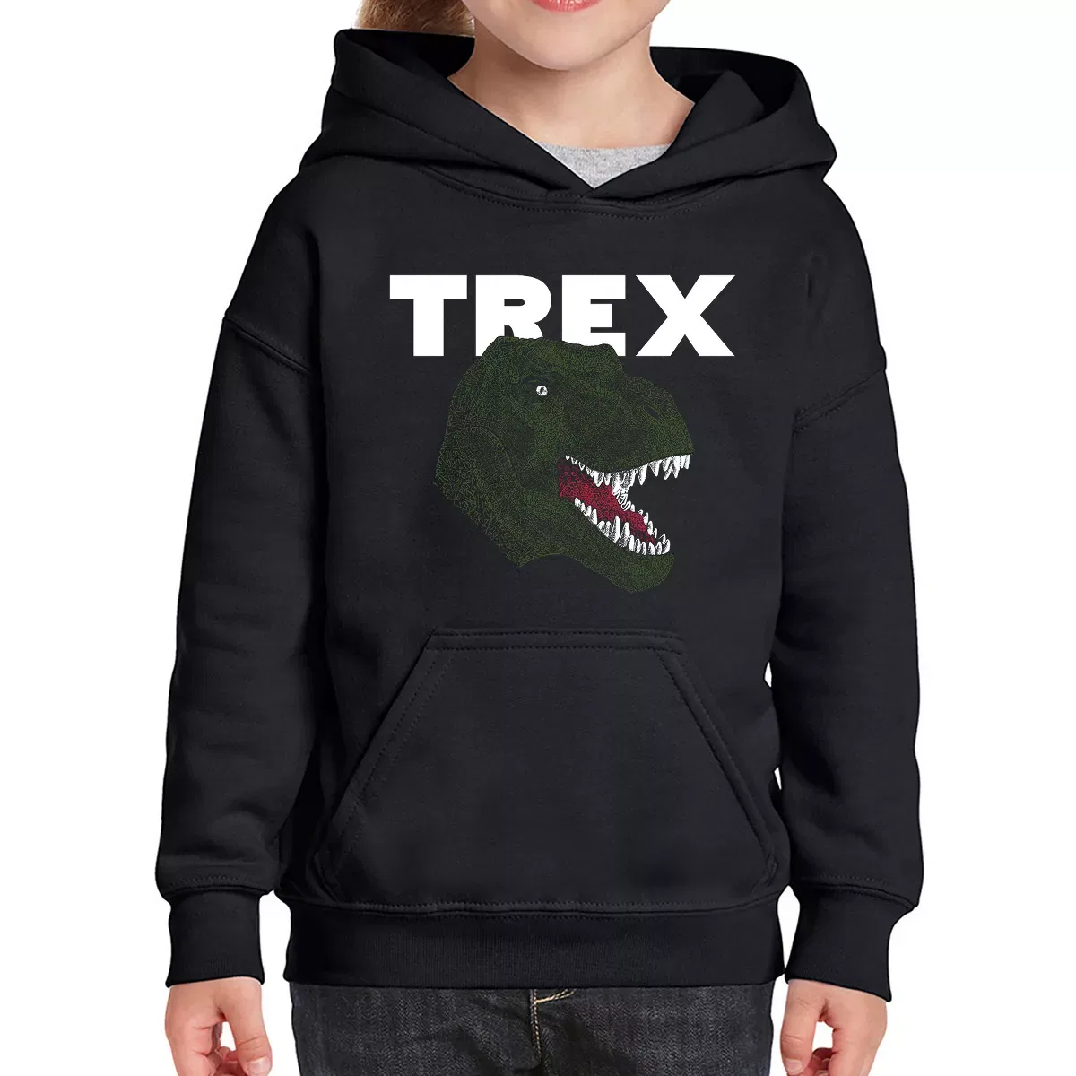 Детский свитшот с принтом T-Rex Head LA Pop Art, Black