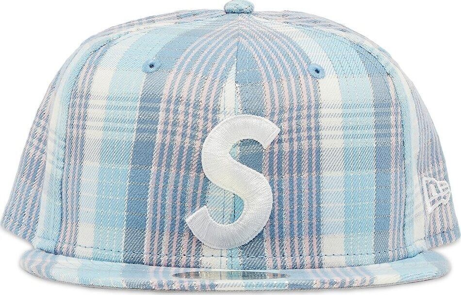 

Бейсболка Supreme Metallic Plaid S Logo New Era, голубой