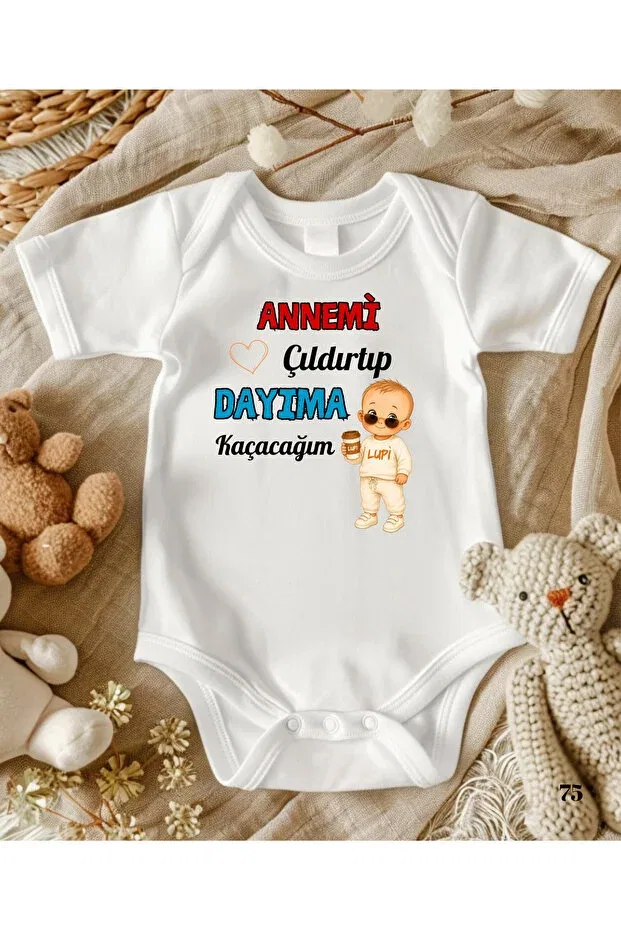 Детское боди-комбинезон с принтом I'm Going To My Uncle Lupi, Dandelion