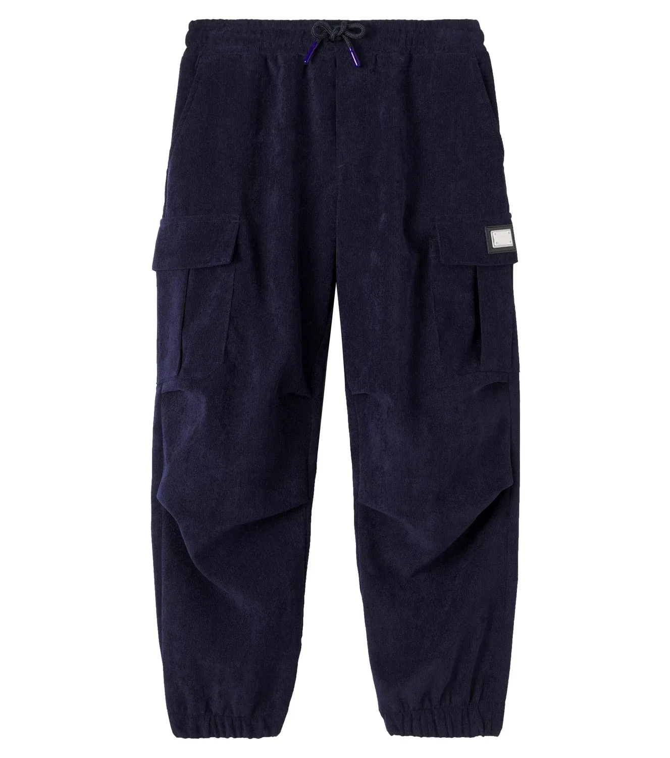 Вельветовые брюки карго с логотипом Dolce&Gabbana Kids, синий