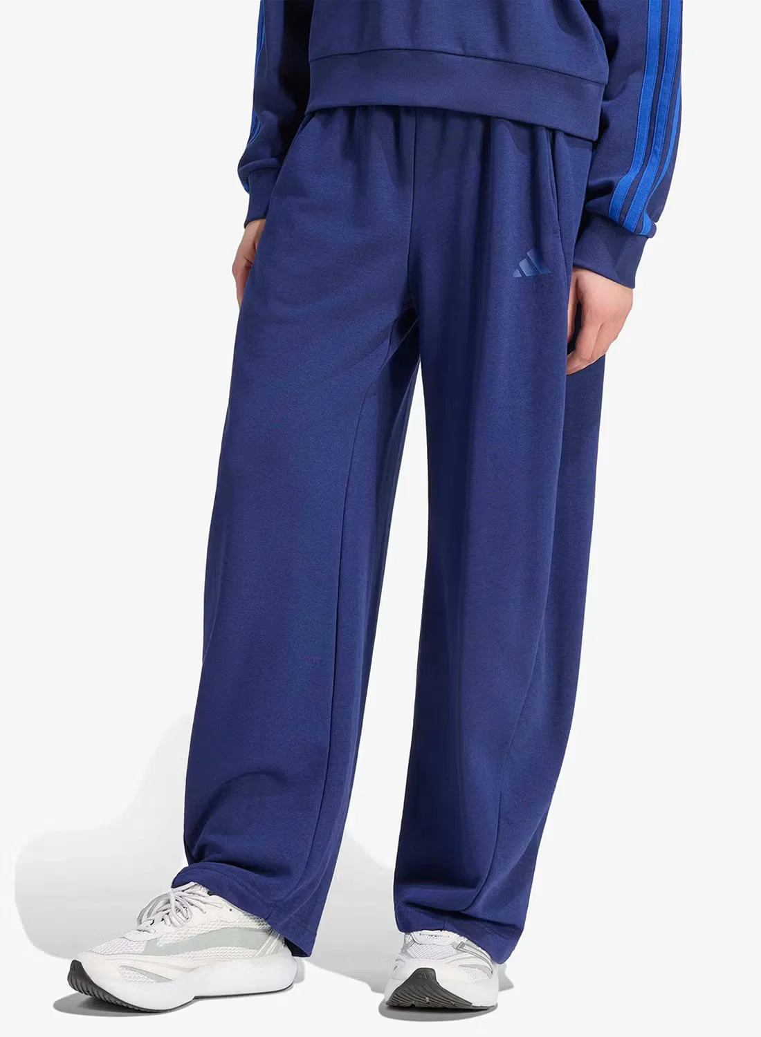 Брюки-бочонок на шнурке Essentials Contemporary French Terry Adidas, темно-синий