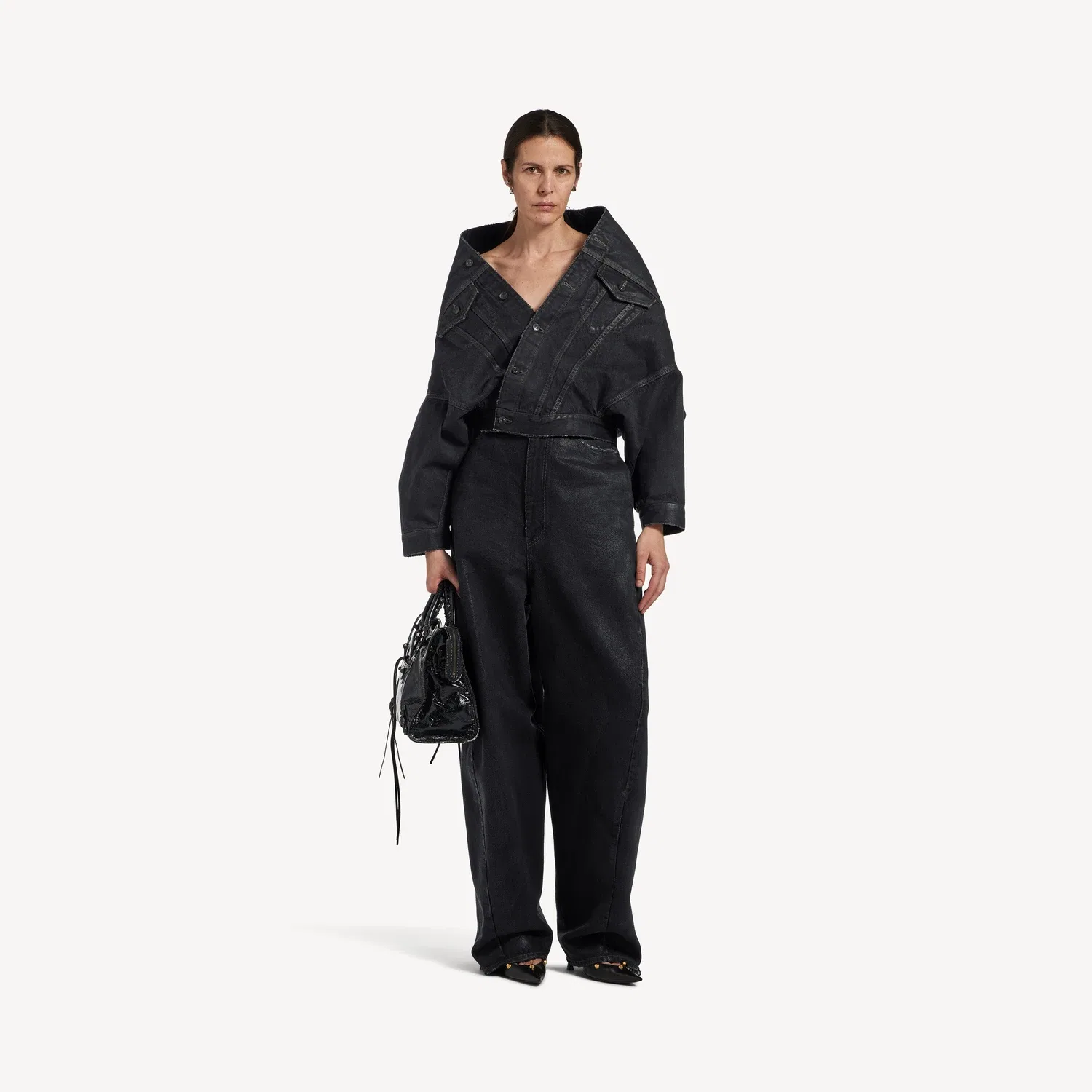 Женская куртка с запахом Balenciaga, черный — фото 3
