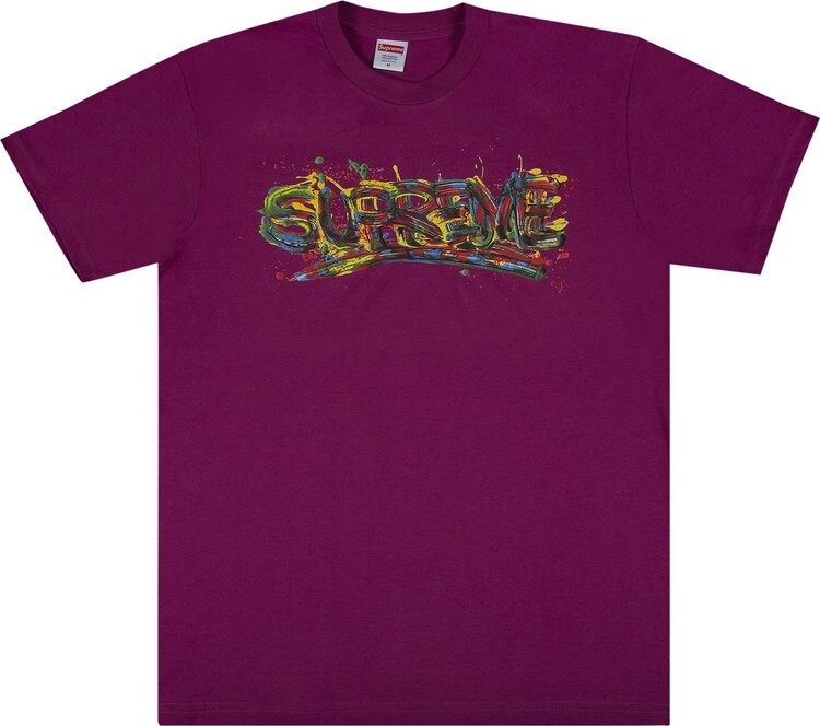 

Футболка Supreme Paint Logo Tee 'Magenta', розовый