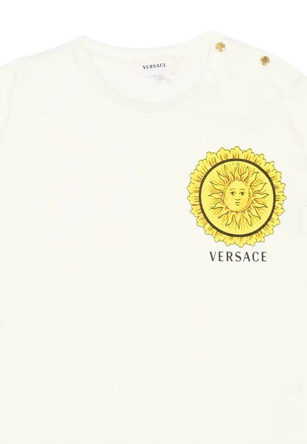 Футболка унисекс - футболка с принтом Versace, слоновая кость — фото 3
