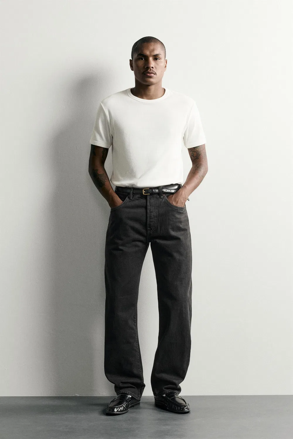 Джинсы прямого кроя ZARA, Black