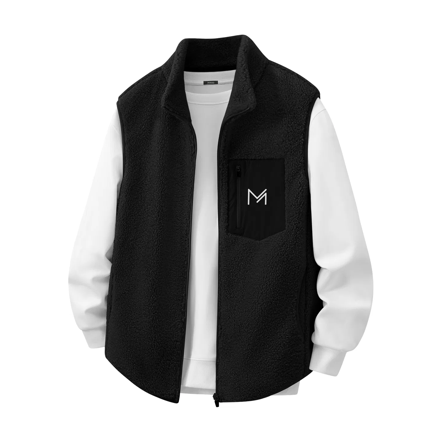 Детский жилет утепленный на флисе MINISO, Black
