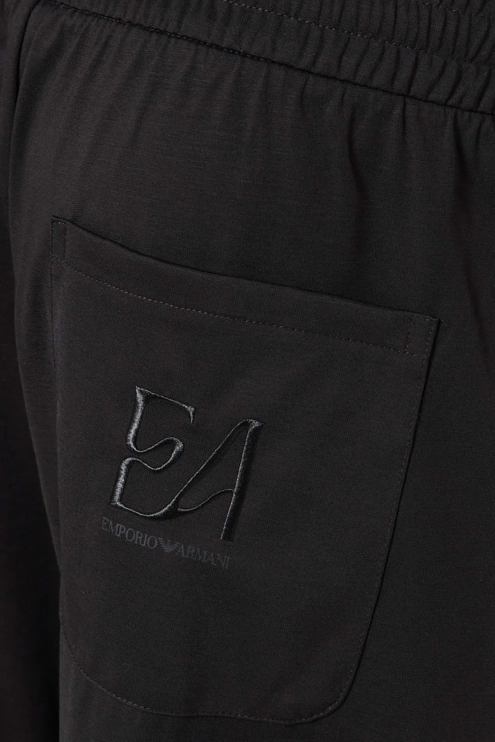 Брюки широкие из джерси Emporio Armani, черный — фото 4