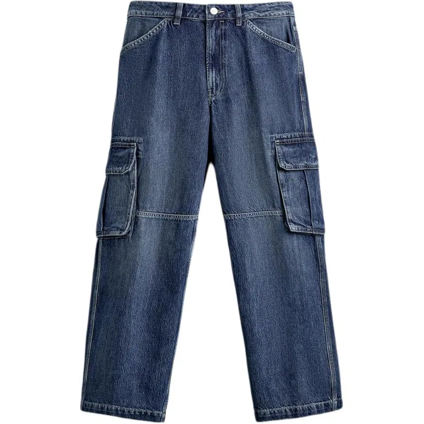 Мужские джинсы карго среднего синего цвета ZARA, Medium Blue