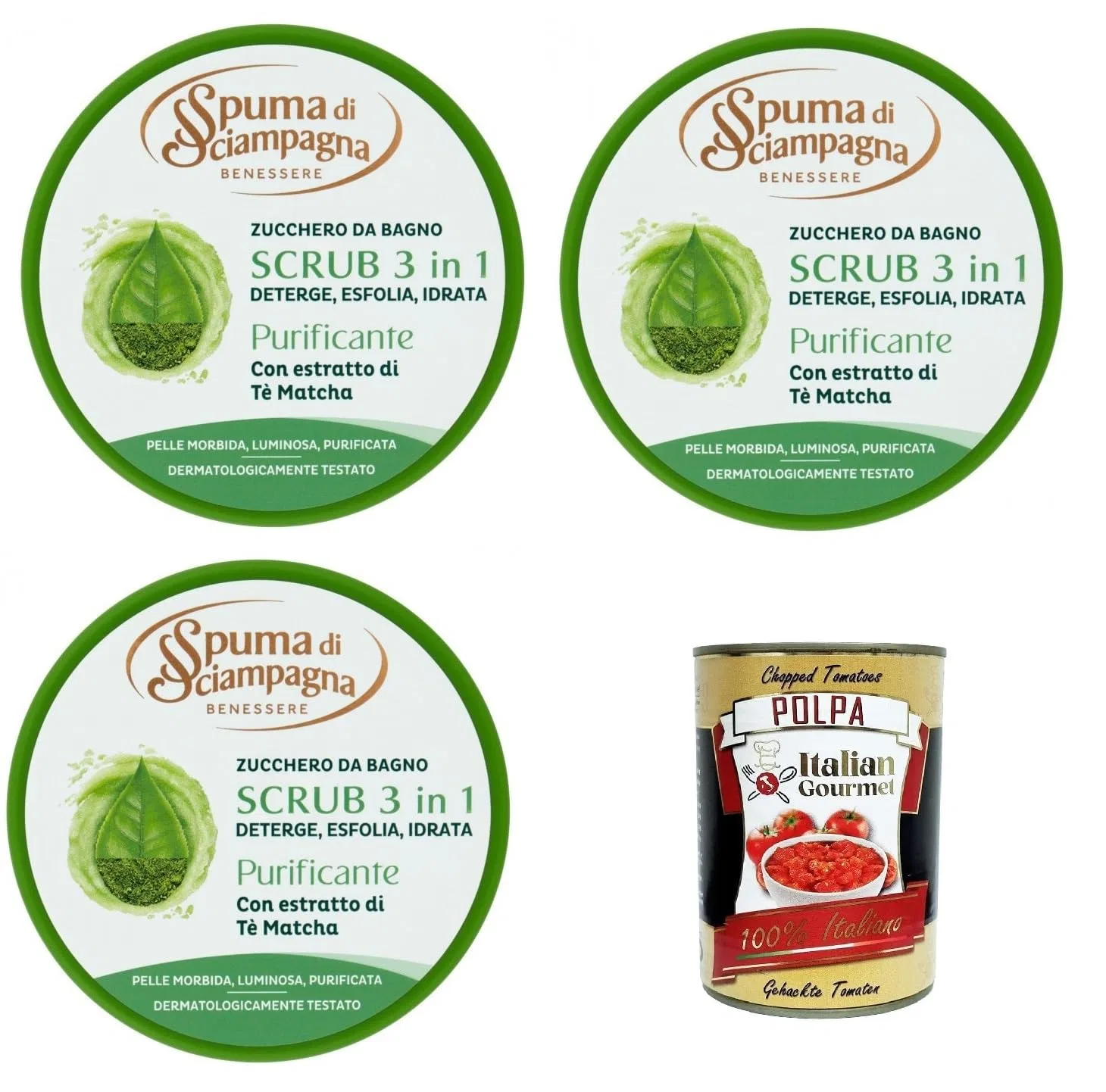 Скраб для тела Purifying, Italian Gourmet E.R., набор 3 x 250 мл + Polpa 400 г
