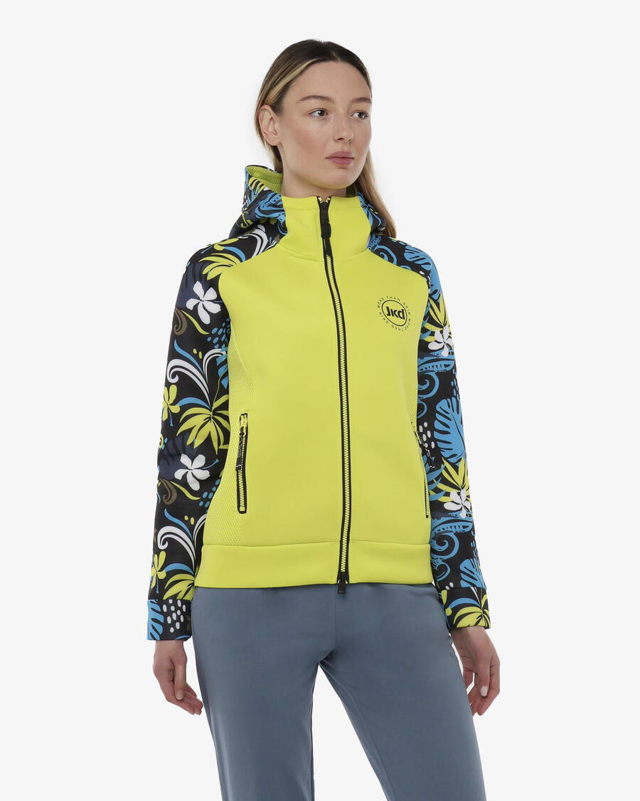 

JAKED Женская синтетическая фитнес-толстовка салатового и разноцветного цветов