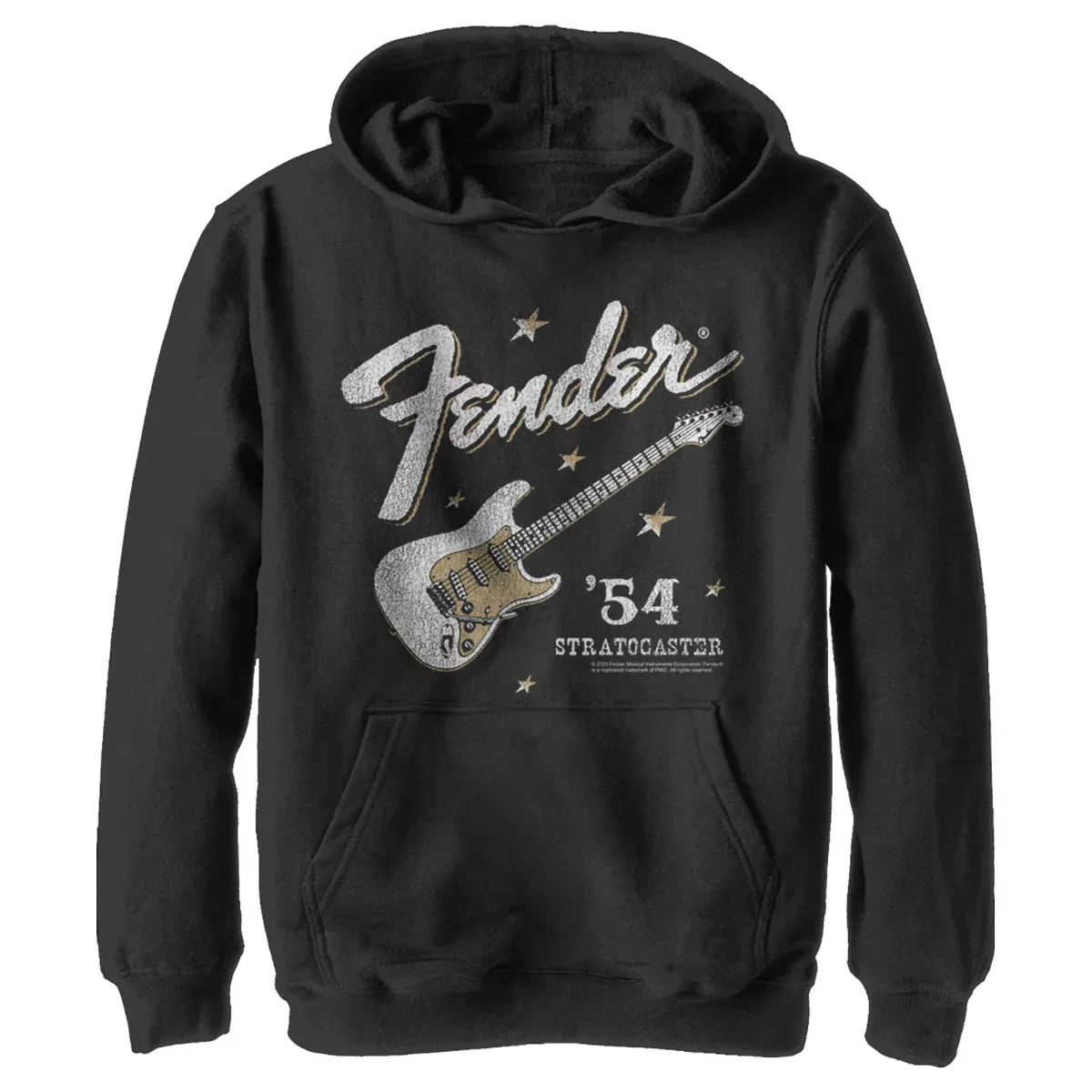 Детское худи с принтом Fender 54 Stratocaster Fender, Black