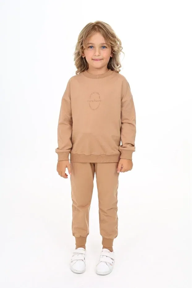 Детский спортивный комплект для девочек с принтом Toontoy, Brown