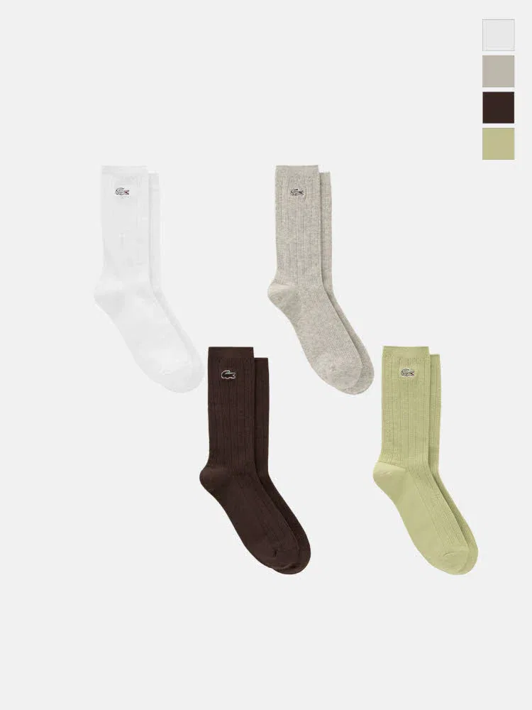 Носки женские LACOSTE RA014E-56G, ажурные, белые