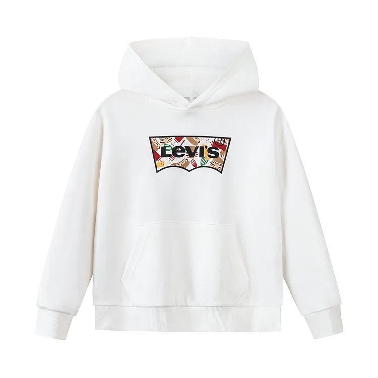 Детское худи с капюшоном средней растяжимости Candy White Levis