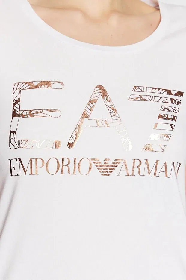 Женская футболка с принтом Emporio Armani, White — фото 4