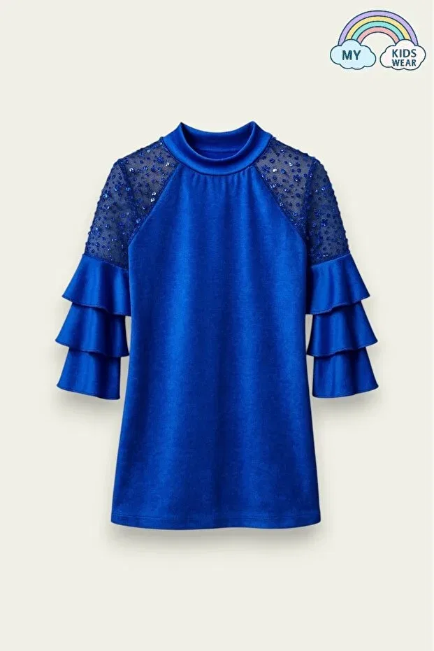 Детское платье из вельвета с длинным рукавом My Kids Wear, Saks — фото 3