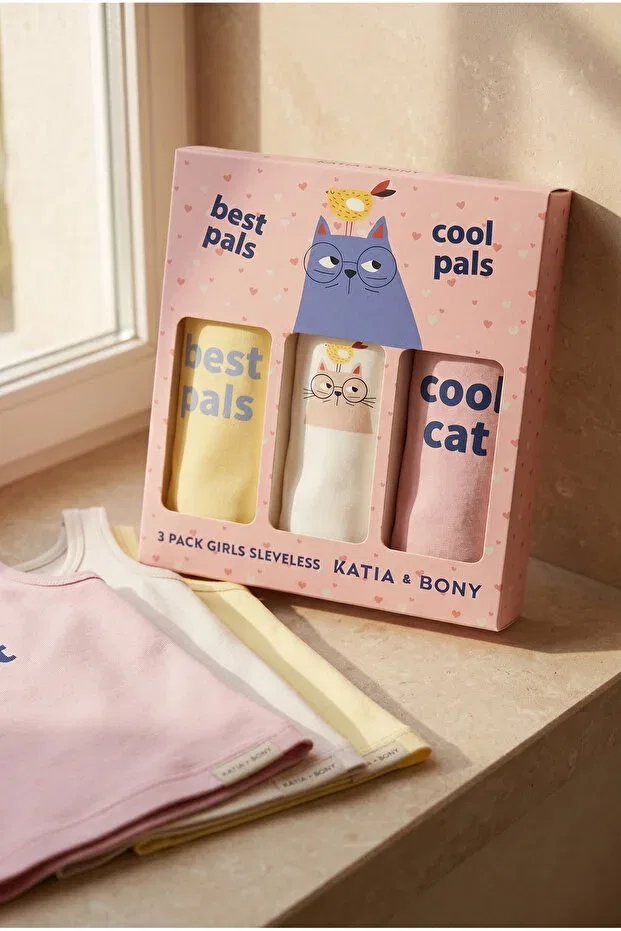 Детский комплект маек для девочек 3-Pack Katia&Bony, Pink