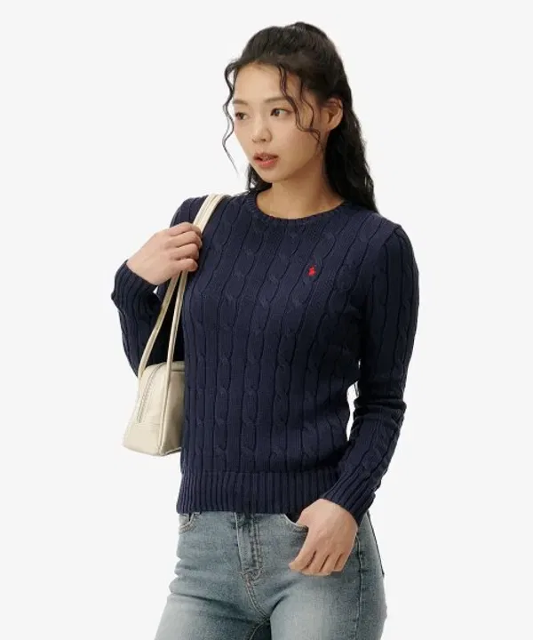 Свитер из хлопка, женский, Polo Ralph Lauren, синий — фото 2
