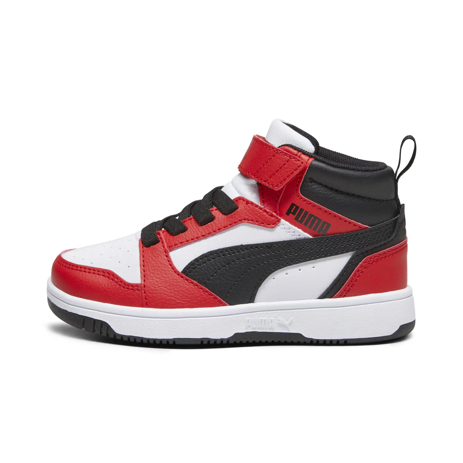 Детские кроссовки Rebound V6 Mid Puma, Rot Schwarz Weiss — фото 3