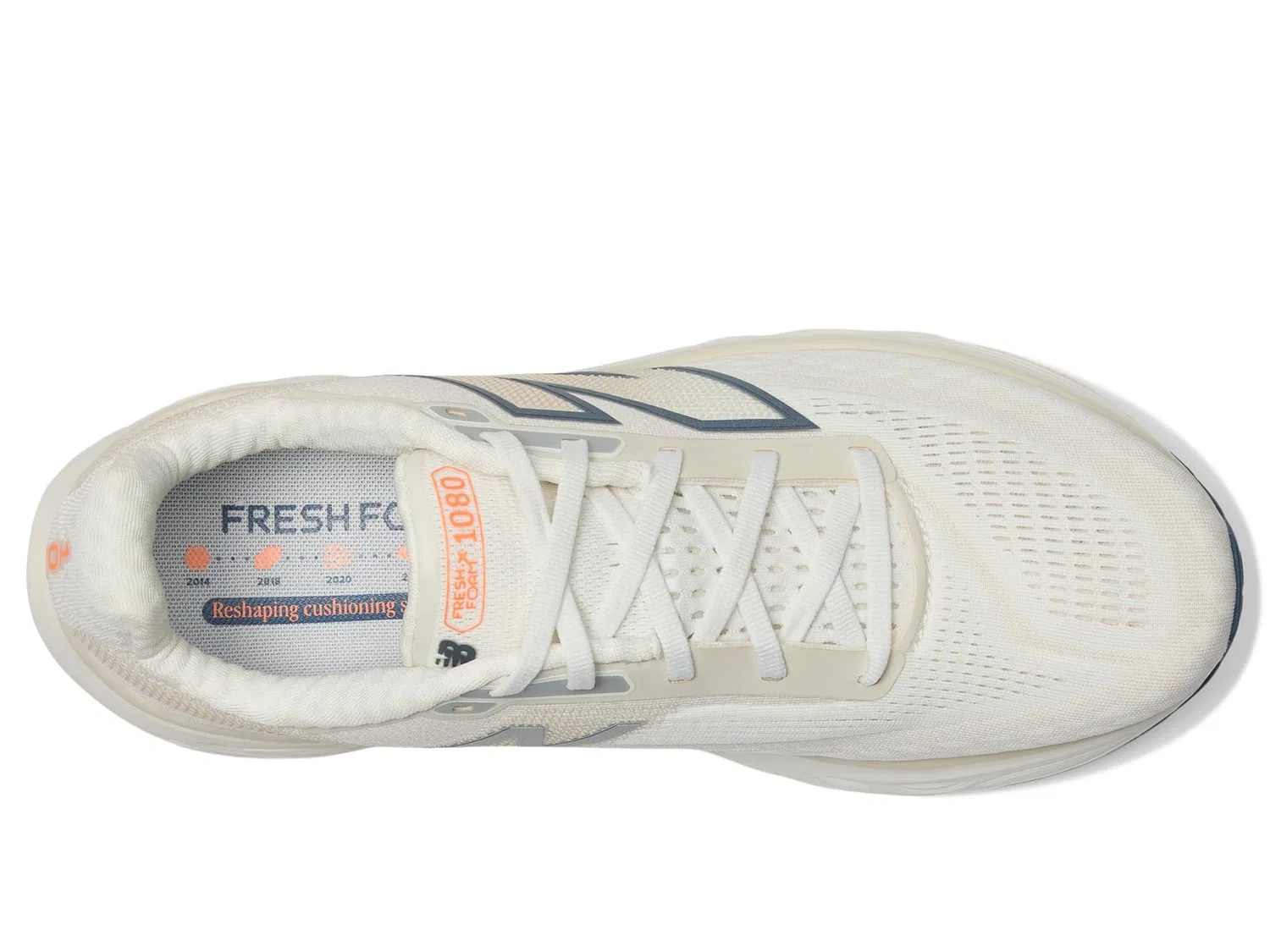 Детские беговые кроссовки с сетчатым верхом Fresh Foam X 1080 V14 New Balance, Sea Salt — фото 2
