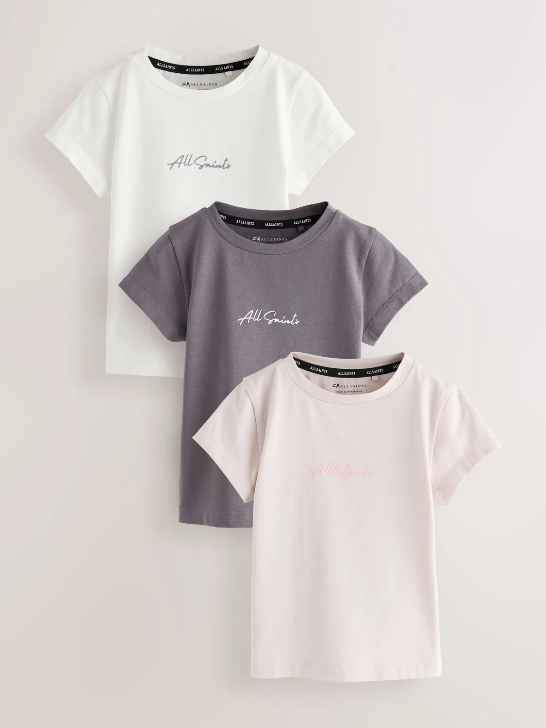 Футболка 3шт, Slim Fit, Multi Script Logo smALLSAINTS, мульти