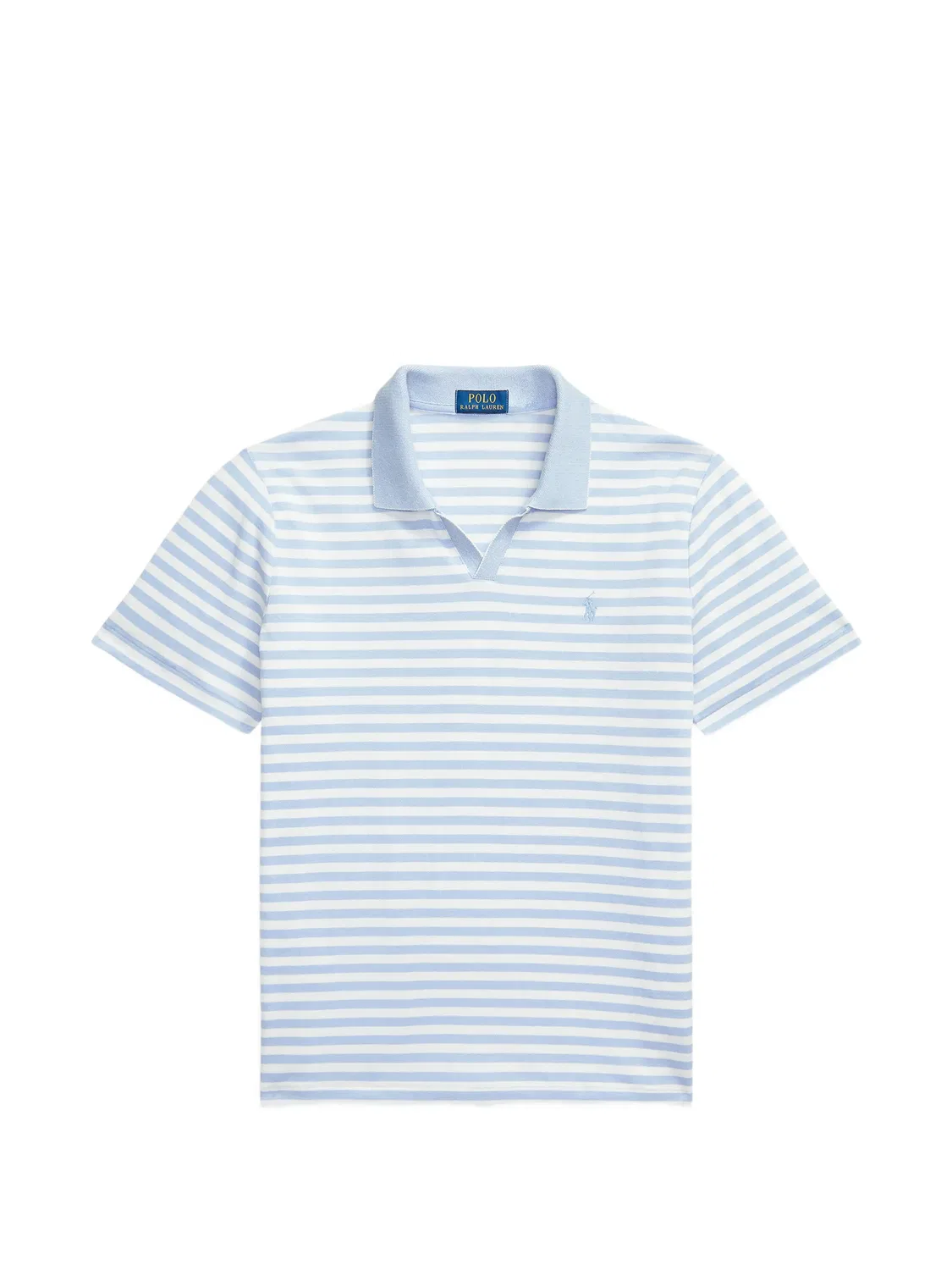 Полосатая рубашка поло с V-образным вырезом Polo Ralph Lauren, синий