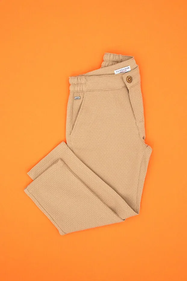 Детские брюки для мальчиков прямого кроя U.S. Polo Assn., Camel — фото 3