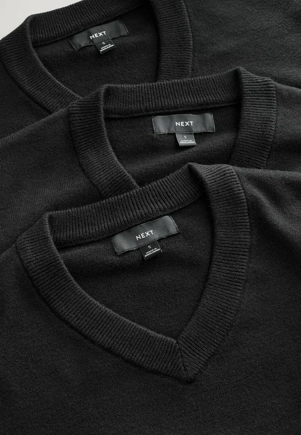 Джемпер с V-образным вырезом Tall fit jumper Next, черный — фото 4