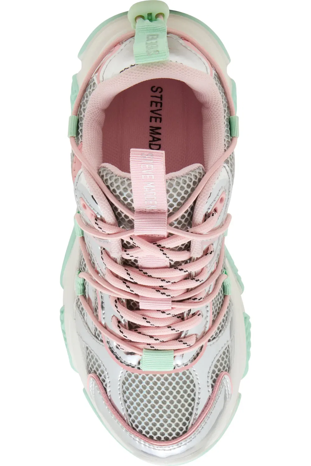 Кроссовки детские на шнуровке Jkey Steve Madden, Mint Multi — фото 4