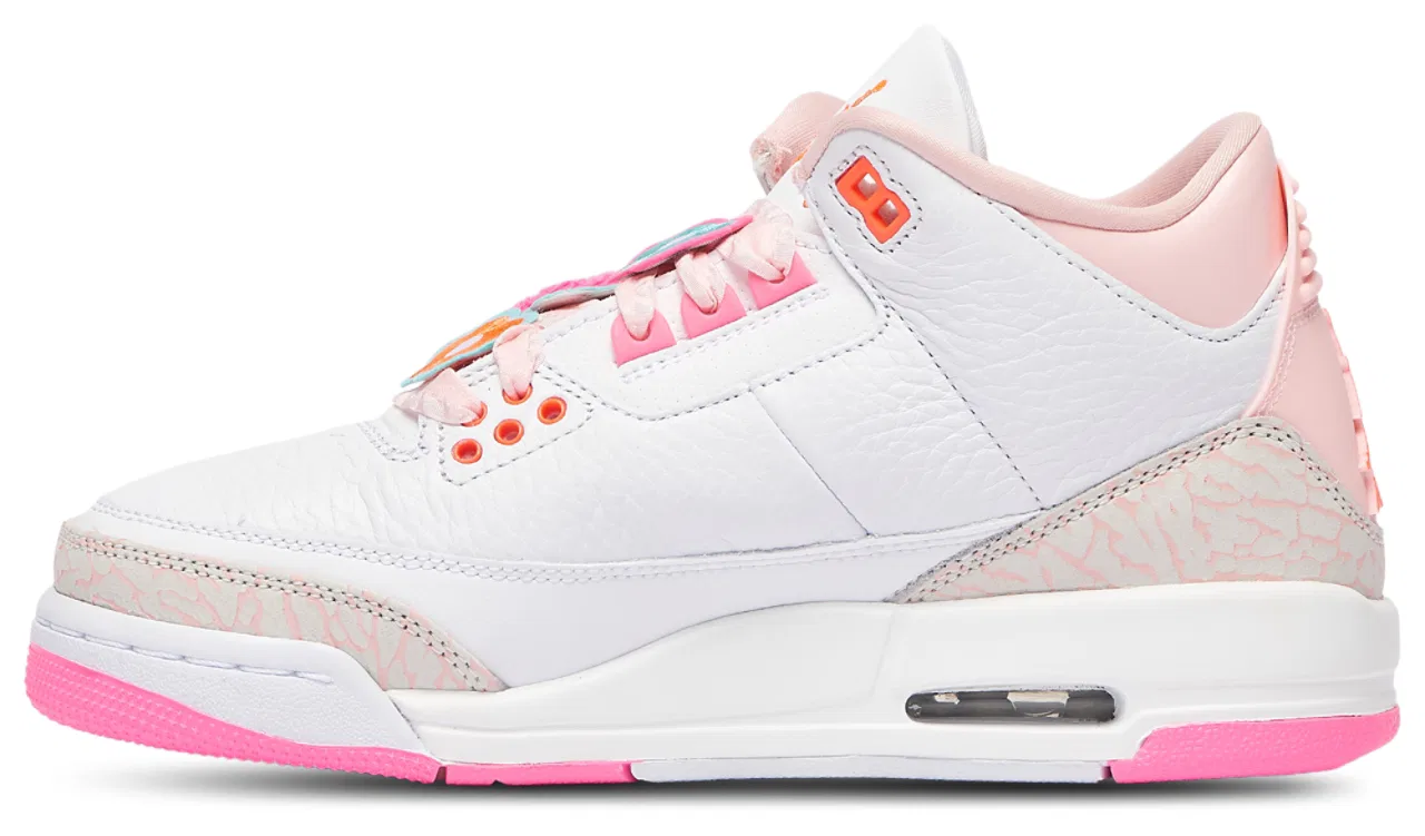 Детские баскетбольные кроссовки Retro 3 Jordan, цвет Pink/Orange/Blue — фото 2