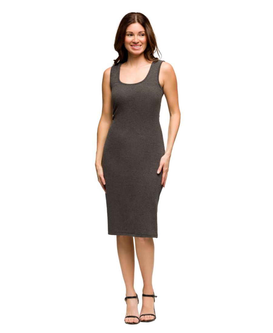 

Женское облегающее платье без рукавов с боковым разрезом 24seven Comfort Apparel, Black