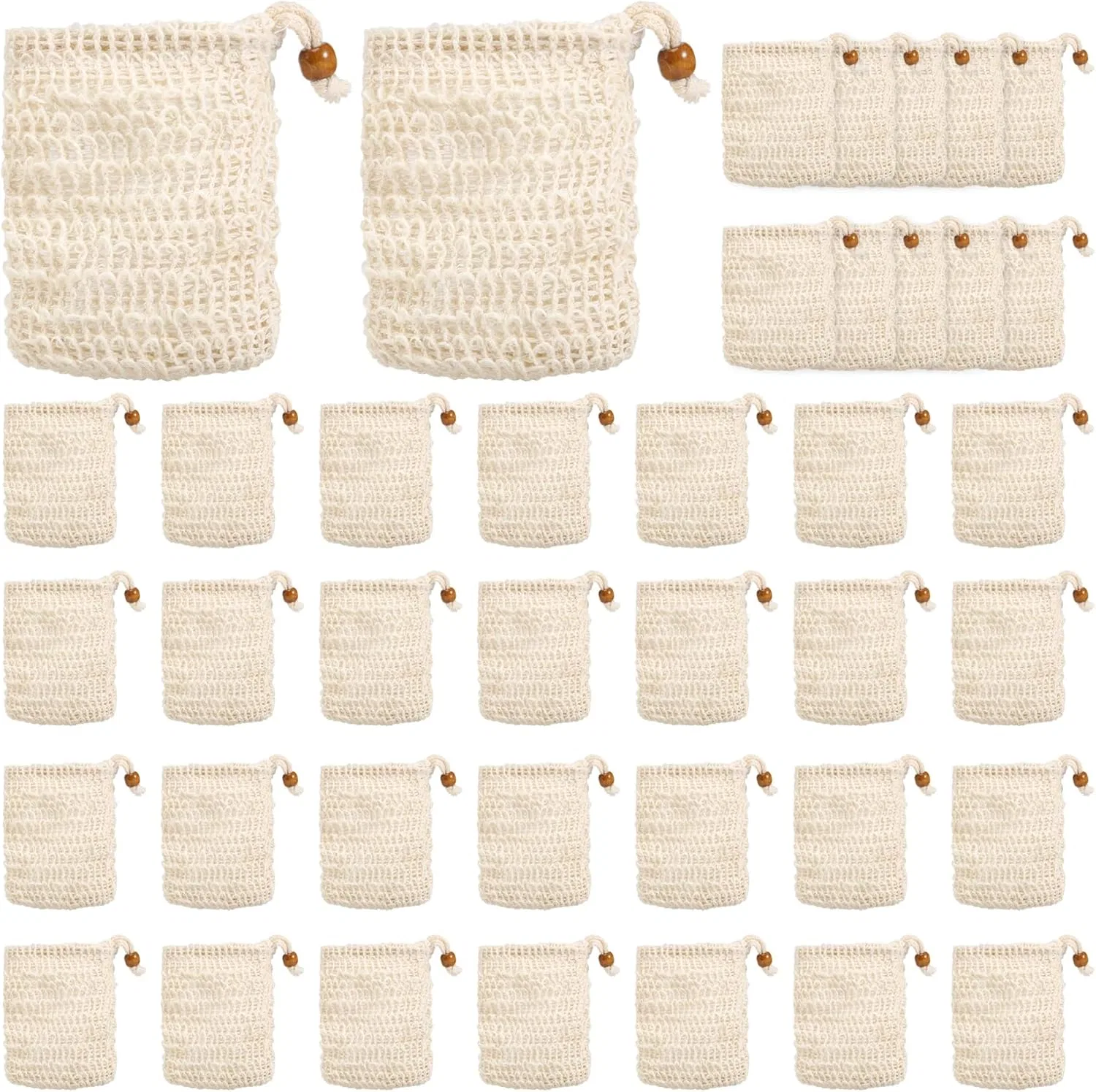 Мыльные мешочки для сбора обмылков, Qusedwey, 40 шт, 14x9 см, Beige